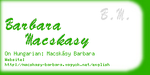 barbara macskasy business card